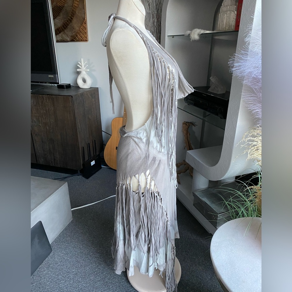 Vintage All Saints Navajo Tie Dye Fringe Western Dress hippie boho free people - Picture 2 of 8